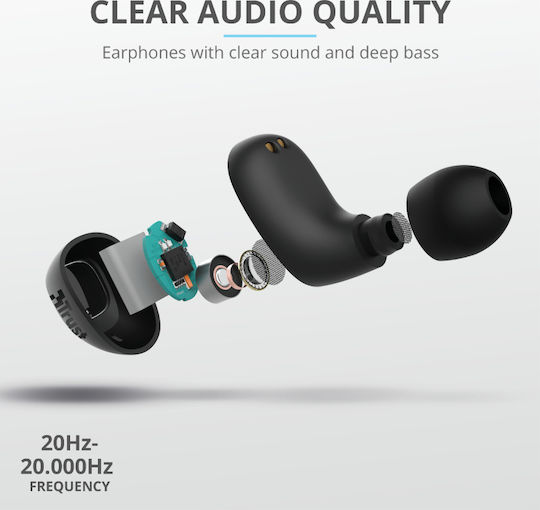 Trust Nika Compact In-ear Bluetooth Handsfree Earphones with Sweat Resistance and Charging Case Black vue 2