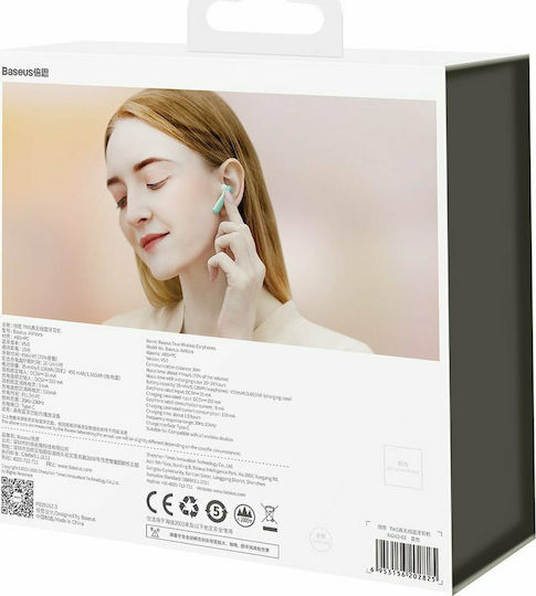 Baseus Encok W2 Earbud Bluetooth Handsfree Earphones with Sweat Resistance and Charging Case Blue vue 8