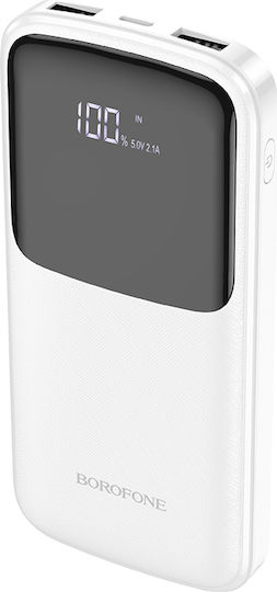 Borofone BJ17 Power Bank 10000mAh with 2 USB-A Ports White
