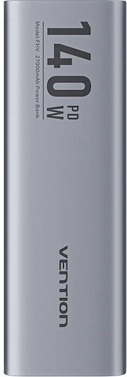 Vention Power Bank 27000mAh 140W with USB-A Port and USB-C Port Power Delivery Gray view 3