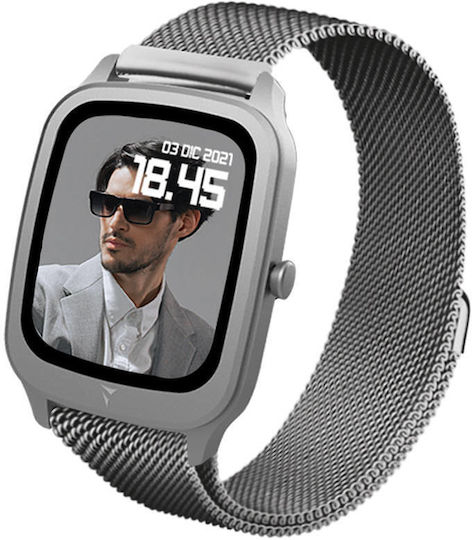 Techmade Vision Smartwatch with Heart Rate Monitor (Silver Metal) Ansicht 3