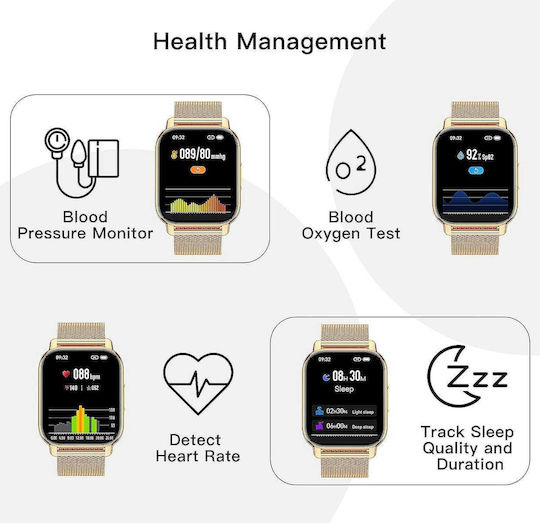Popglory P66 Smartwatch with Heart Rate Monitor (Rose Gold / Pink) view 3