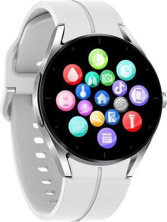 Ks05 1.32 Inch Ip67 Waterproof Color Screen Smart Watch Support Blood Oxygen Blood Glucose Blood Lipid Monitoring Silver White