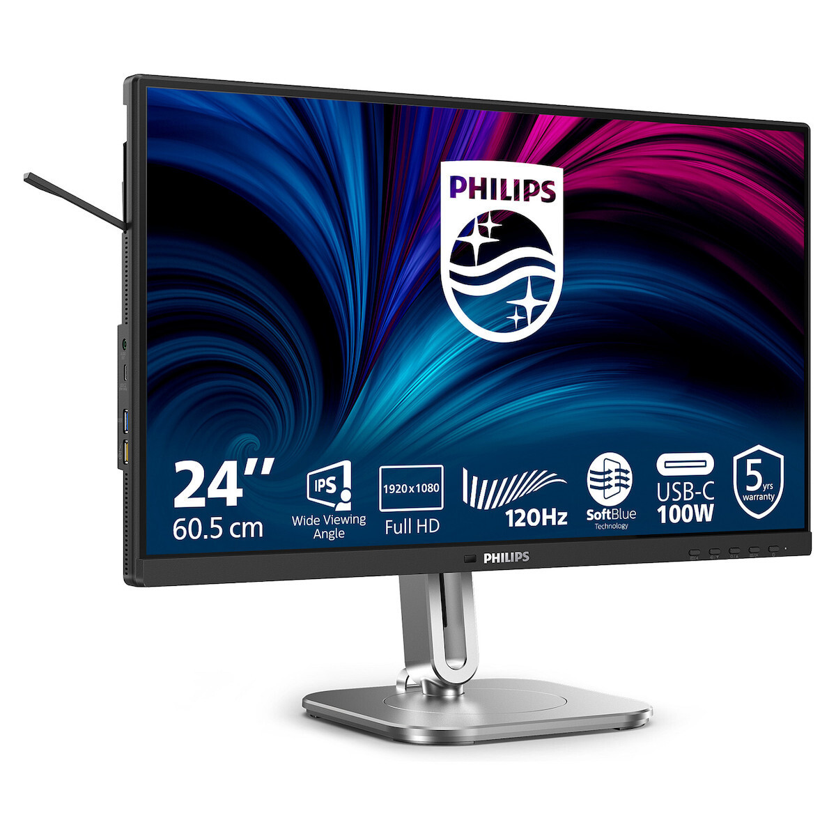 Philips 24B2U4301/00 IPS Monitor 23.8" FHD 1920x1080 with 4ms Response Time GTG view 2