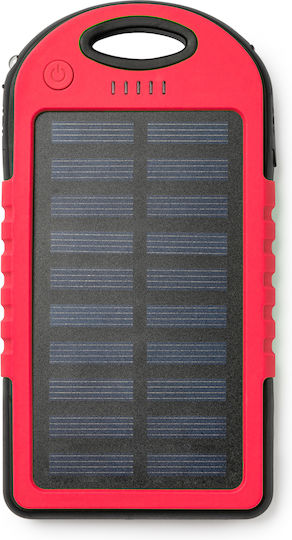 DROIDE Solar Power Bank 4000mAh with USB-A Port Red view 1