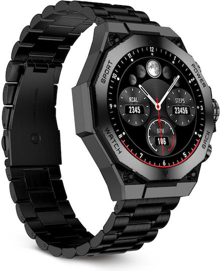 Ksix Titanium Waterproof Smartwatch with Heart Rate Monitor (Black) vue 4
