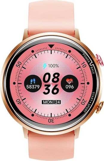 Oukitel BT60 Waterproof Smartwatch with Heart Rate Monitor (Pink) vue 4