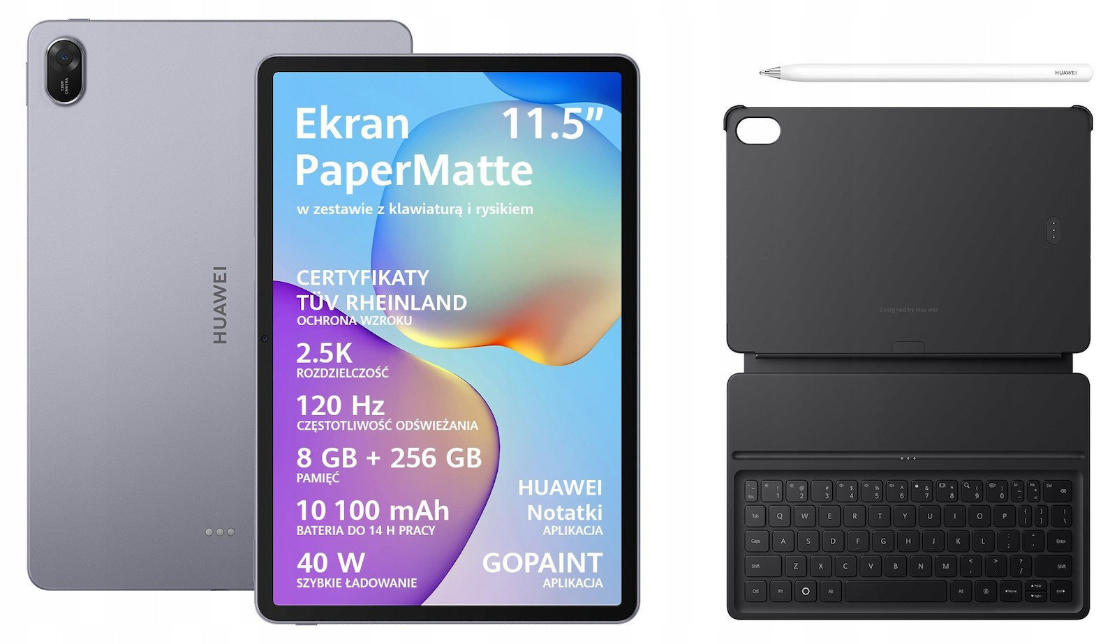 Huawei MatePad PaperMatte Edition 11.5Inches Tablet (8GB/256GB/US Keyboard & Stylus) Space Gray view 1