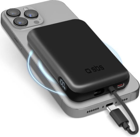 SBS MagSafe Power Bank 5000mAh 20W Power Delivery Black view 1