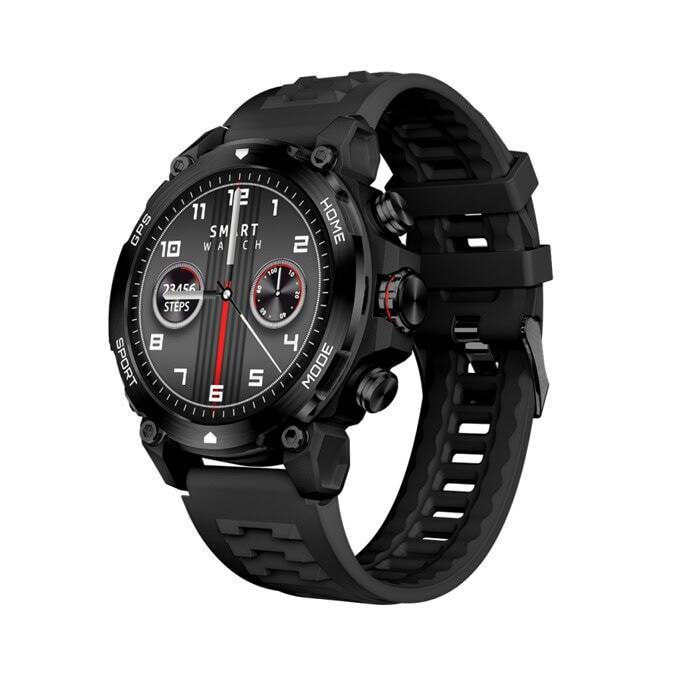 Aurafit G6 53mm Waterproof Smartwatch with Heart Rate Monitor (Black)