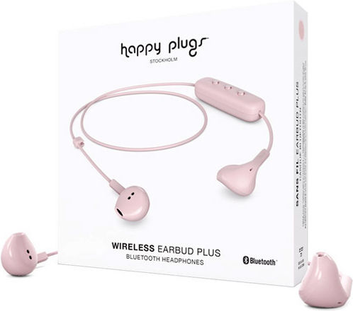 Happy Plugs Earbud Bluetooth Handsfree Earphones Pink view 1