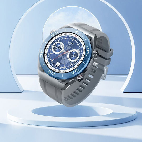 Hoco Y16 Smartwatch with Heart Rate Monitor (Silver / Blue) view 3