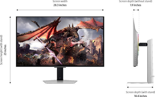 Samsung G8 G80SD OLED HDR Gaming Monitor 32" 4K 3840x2160 240Hz with Response Time 0.03ms GTG view 4