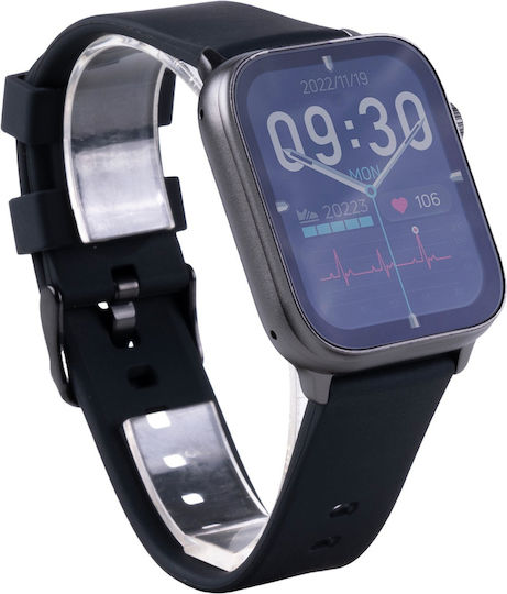 Vivax Life FIT3 Aluminium Smartwatch with Heart Rate Monitor (Black) vue 3