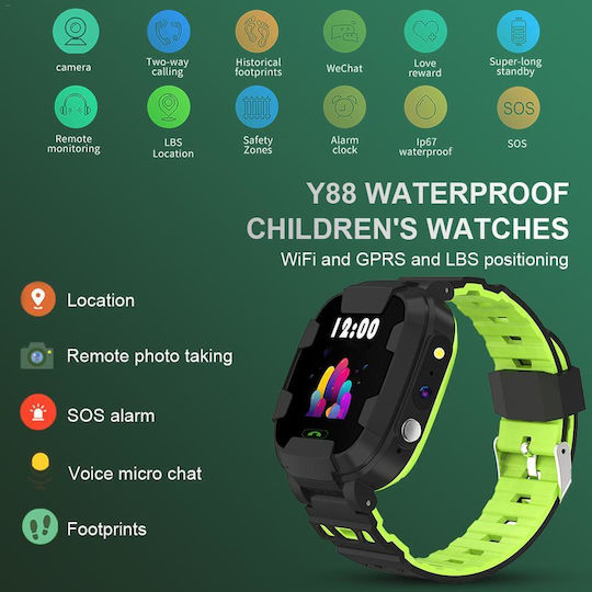 Kingwear Y88 Waterproof Smartwatch with SIM (Black) view 3