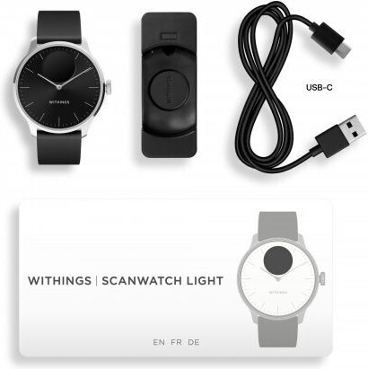 Withings ScanWatch Light Stainless Steel 37mm Waterproof with Heart Rate Monitor (Black) view 6