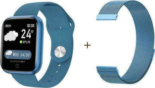 T80S Smartwatch with Heart Rate Monitor (Blue)