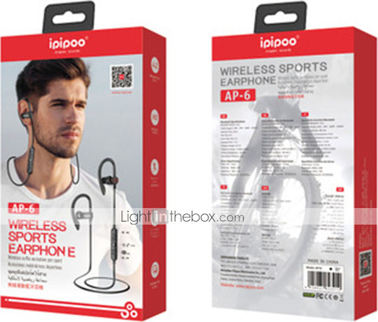 Ipipoo AP-6 In-ear Bluetooth Handsfree Earphones with Sweat Resistance Black view 3