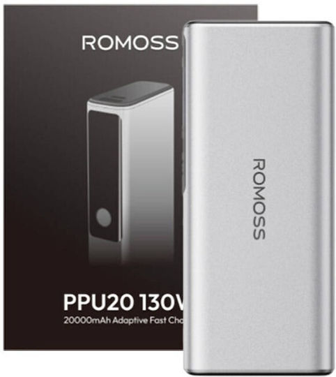 Romoss PPU20 Power Bank 20000mAh 130W with 2 USB-A Ports and USB-C Port Power Delivery / Quick Charge 3.0 Silver vue 3