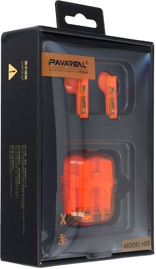 Pavareal PA-H15 In-ear Bluetooth Handsfree Earphones with Charging Case Orange view 2
