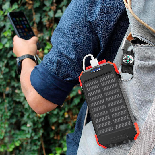 Akashi ALTPB10WIRLSOLAR Solar Power Bank 10000mAh with 2 USB-A Ports and USB-C Port Black view 5
