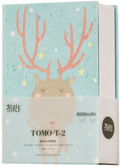 Maoxin Tomo T-2 & Ring Holder Power Bank 8000mAh with USB-A Port Reindeer
