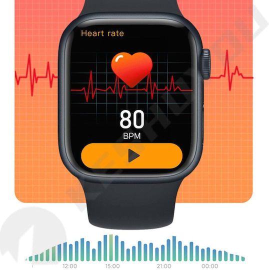 Andowl Watch8 44mm with Heart Rate Monitor (Black) view 9