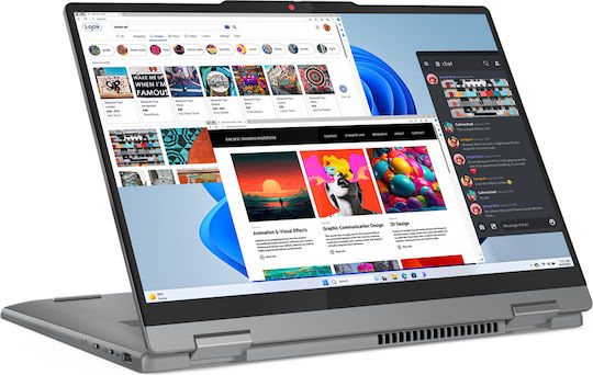 Lenovo IdeaPad 5 2-in-1 14AHP9 14" IPS FHD+ Touchscreen (Ryzen 7-8845HS/16GB/1TB SSD/W11 Home) Luna Grey (DE Keyboard) view 7