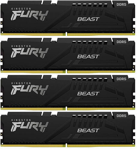 Kingston Fury Beast DDR5 128GB RAM with 4x32GB Modules and Speed 5200 for Desktop KF552C40BBK4-128 view 7
