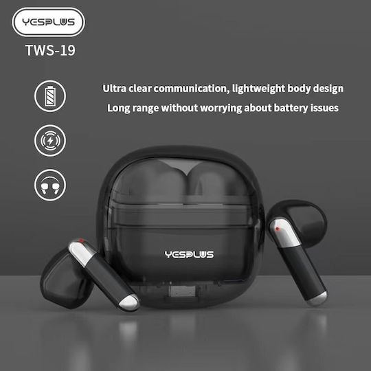 Yesplus TWS19 In-ear Bluetooth Handsfree Earphones with Charging Case Black view 3
