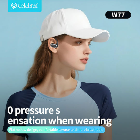 Celebrat W77 Open Ear Bluetooth Handsfree Headphones with Charging Case Black view 2