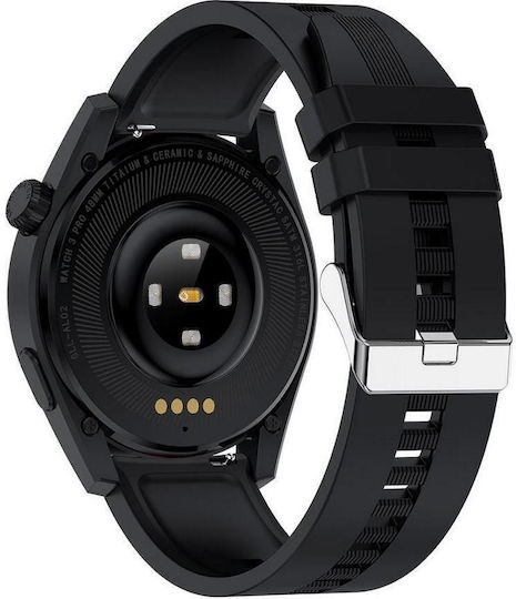 XO W3 Pro Smartwatch with Heart Rate Monitor (Black) vue 3