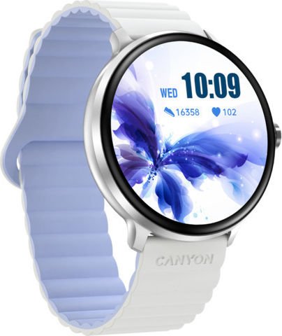 Canyon Jacky SW-69 45mm Smartwatch with Heart Rate Monitor (White-Blue) vue 3