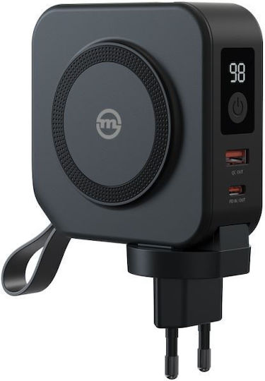 PBT-02L Power Bank 10000mAh with USB-A Port and USB-C Port Black vue 2