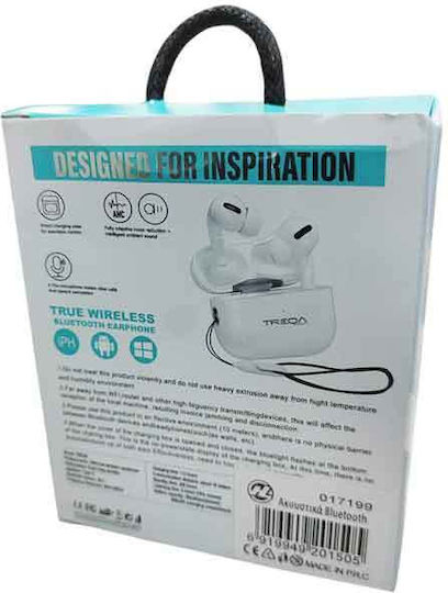 Treqa In-ear Bluetooth Handsfree Earphones with Sweat Resistance and Charging Case White view 4