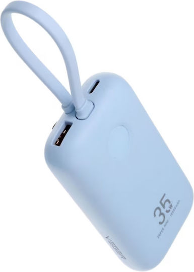 Veger Power Bank 10000mAh 35W with USB-A Port and USB-C Port Power Delivery Blue view 1