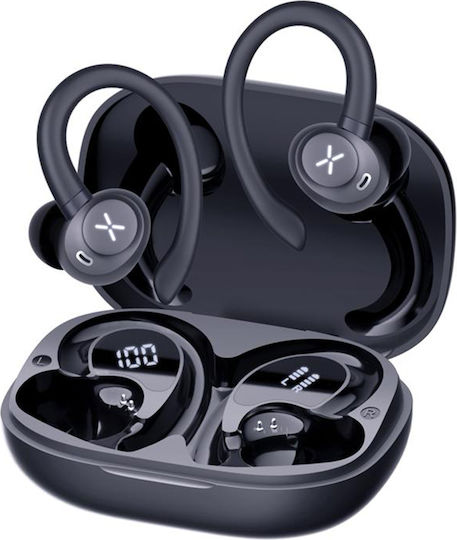 Techsuit AirTune 100 In-ear Bluetooth Handsfree Earphones with Sweat Resistance and Charging Case Black view 1