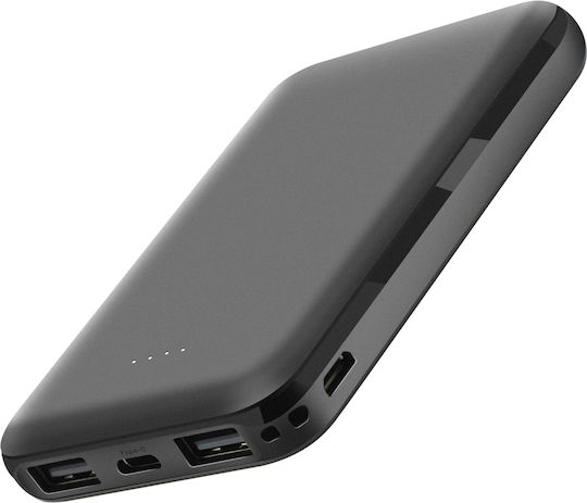 Akashi Power Bank 5000mAh with 2 USB-A Ports and USB-C Port Black