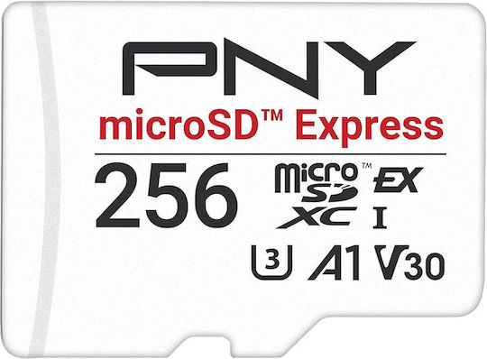 PNY microSDXC 256GB U3 V30 A1 UHS-I 890MB/s Memory Card with Adapter view 1