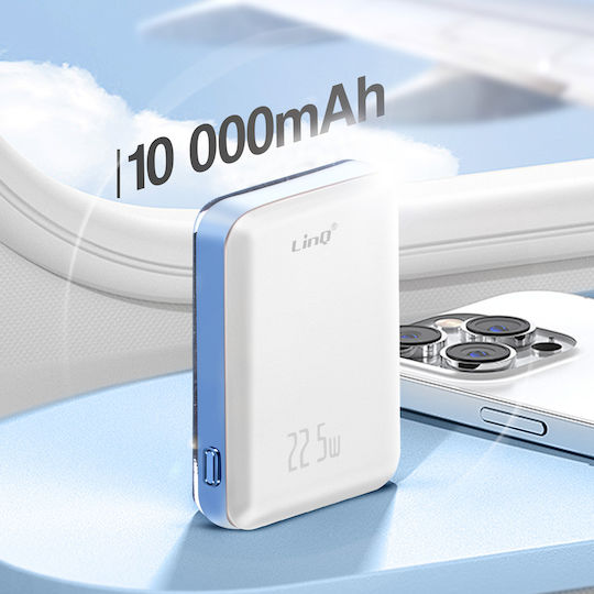 LinQ W15006 MagSafe Power Bank 10000mAh 15W Power Delivery White view 3