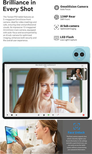 Teclast P50 4G 11" Tablet (6GB/128GB) Blue view 4