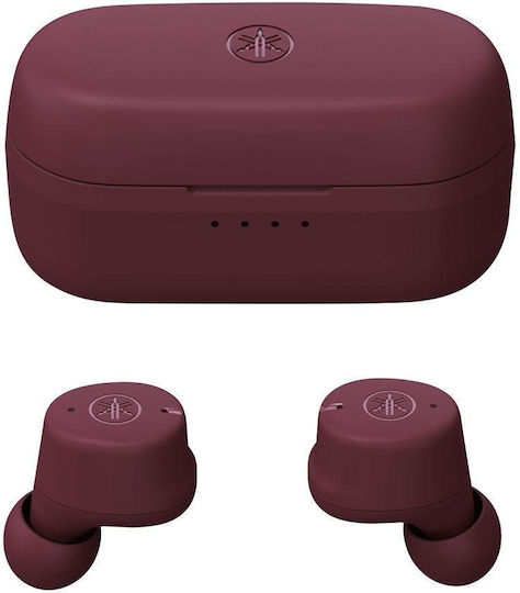 Yamaha TW-E3C In-ear Bluetooth Handsfree Earphones with Sweat Resistance and Charging Case Red vue 2