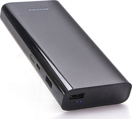 Awei P77K Power Bank 12000mAh with 2 USB-A Ports Black