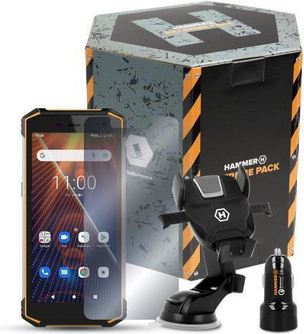 Hammer Energy 2 Eco Extreme Pack Dual SIM (3GB/32GB) Resistant Smartphone Black / Orange vue 3