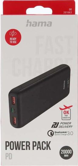 HAMA PD20-HD" Power Bank 20000mAh Black view 3