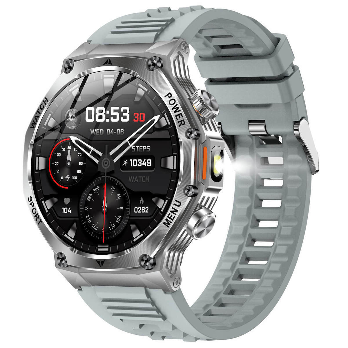 Microwear AK82 Smartwatch (Grey Silicone)