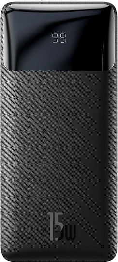 Baseus Bipow Digital Display Power Bank 20000mAh 15W with 2 USB-A Ports and USB-C Port Black