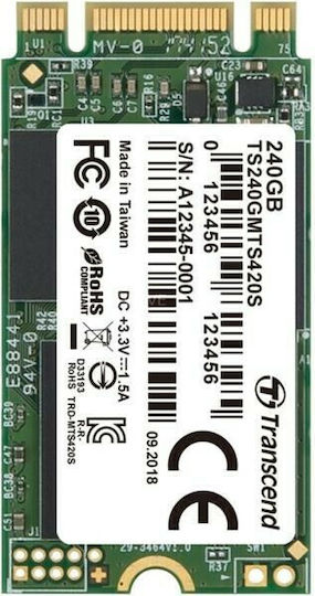 Transcend 420S SSD 240GB M.2 Type with SATA III Connection TS240GMTS420S Bulk view 3