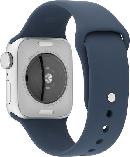 Apple Watch SE 2023 Aluminium 40mm Waterproof with Heart Rate Monitor (Silver with Storm Blue Sport Band (S/M)) view 6