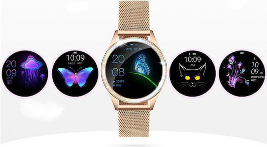 Kingwear KW20 Stainless Steel 38mm Smartwatch with SIM and Heart Rate Monitor (Gold) view 2